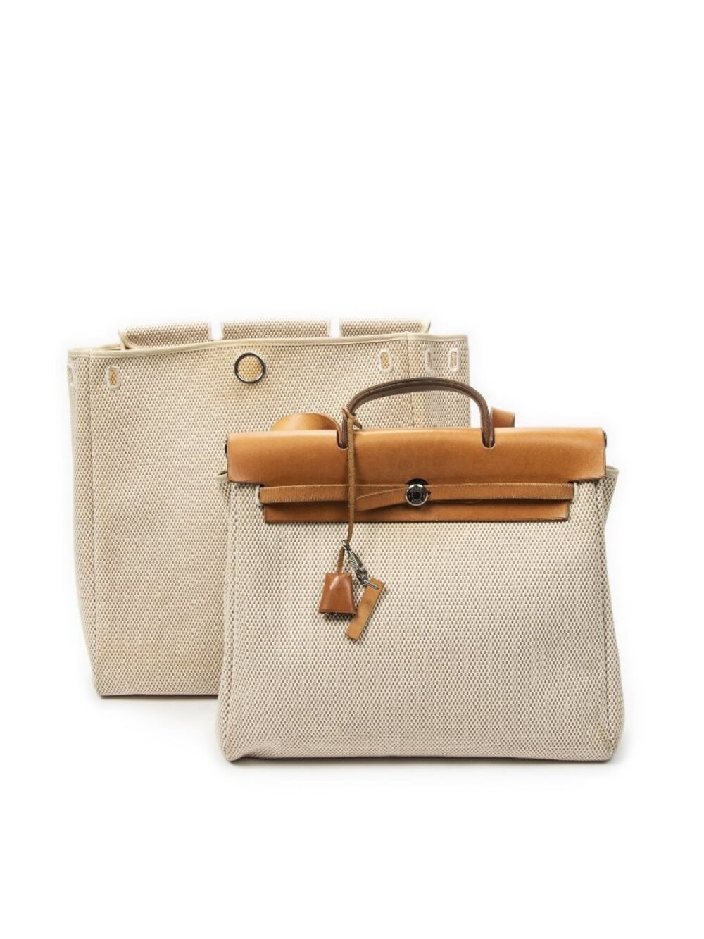 Hermes Herbag 2 in Brown Toile Gmab Handbag